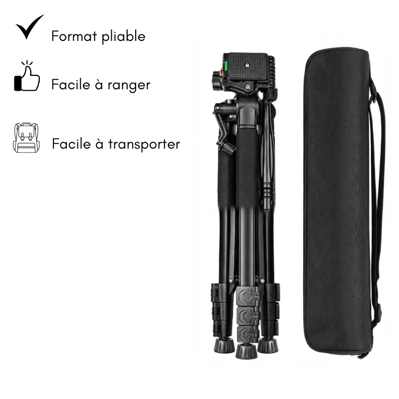 Avantages du trépied appareil photo 150 CM grips en mousse