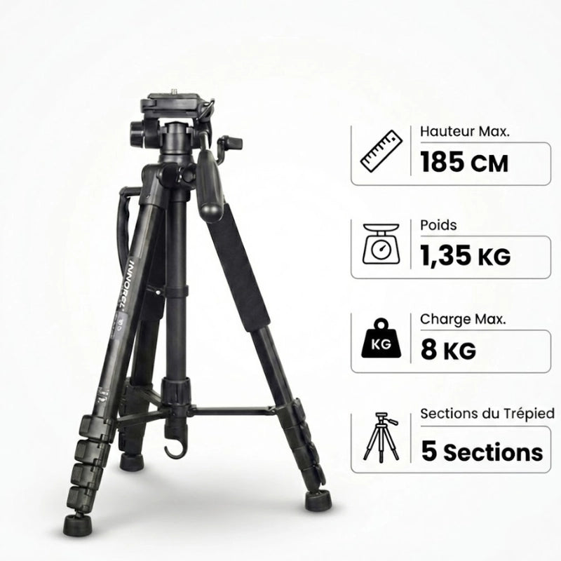 Trépied aluminium 185 CM - Grips en mousse