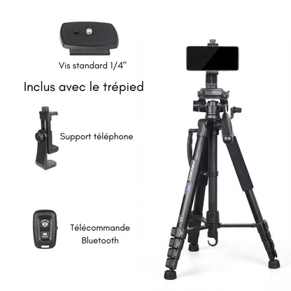 Trépied aluminium 185 CM - Grips en mousse