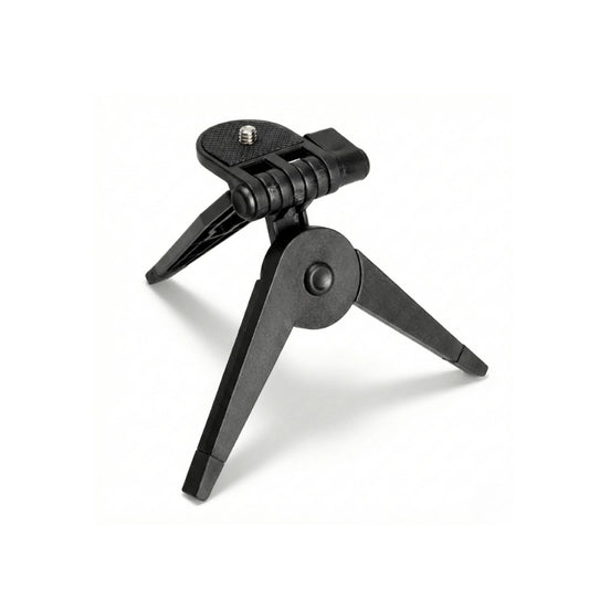 Un mini trépied appareil photo pliable sur fond blanc