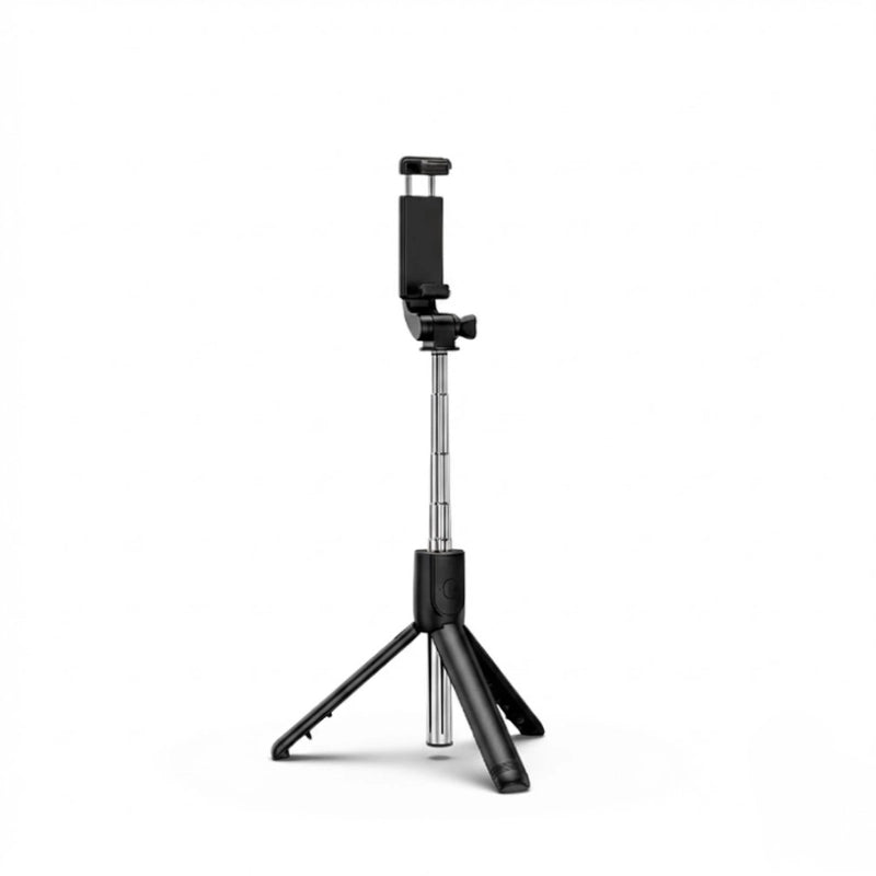 Mini trépied téléphone Bluetooth sur fond blanc