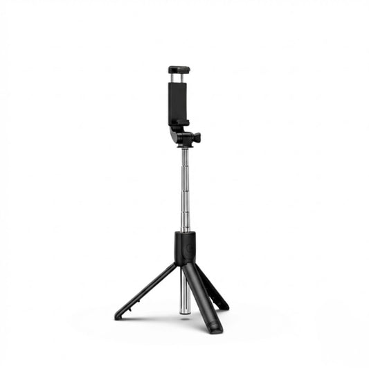 Mini trépied téléphone Bluetooth sur fond blanc