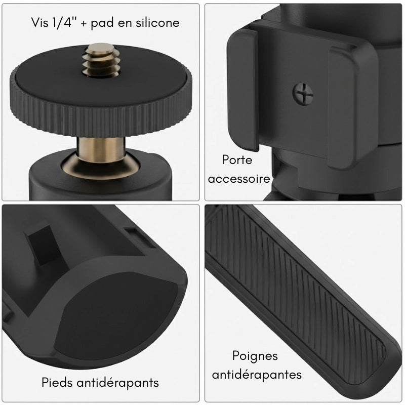 Détails du mini trépied téléphone magnétique