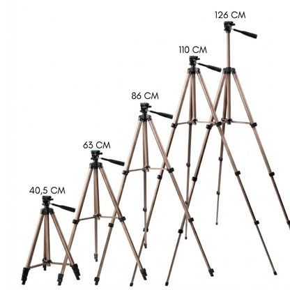 Dimensions du trépied appareil photo 126 CM bronze