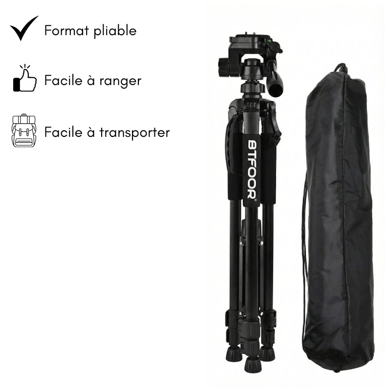 Avantages du trépied appareil photo 140 CM grips en mousse