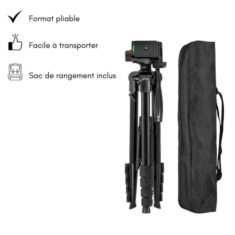 Avantages du trépied appareil photo 185 CM noir