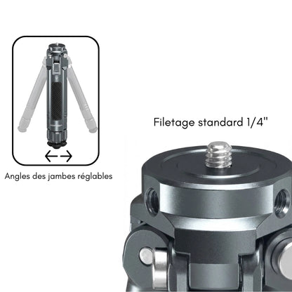 Informations sur le trépied carbone extensible