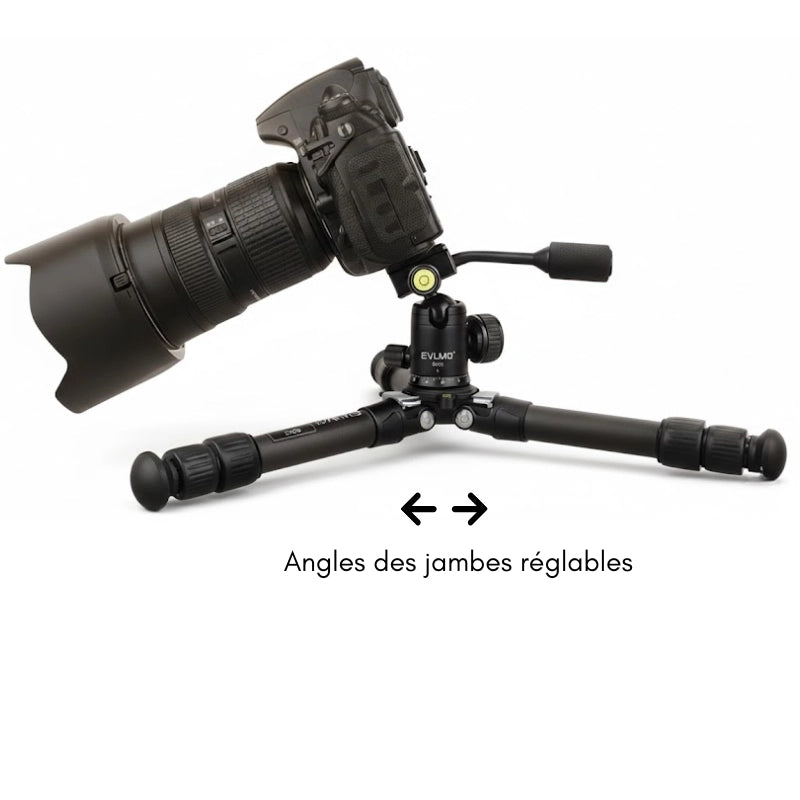 Détail du trépied carbone jambes multi angles