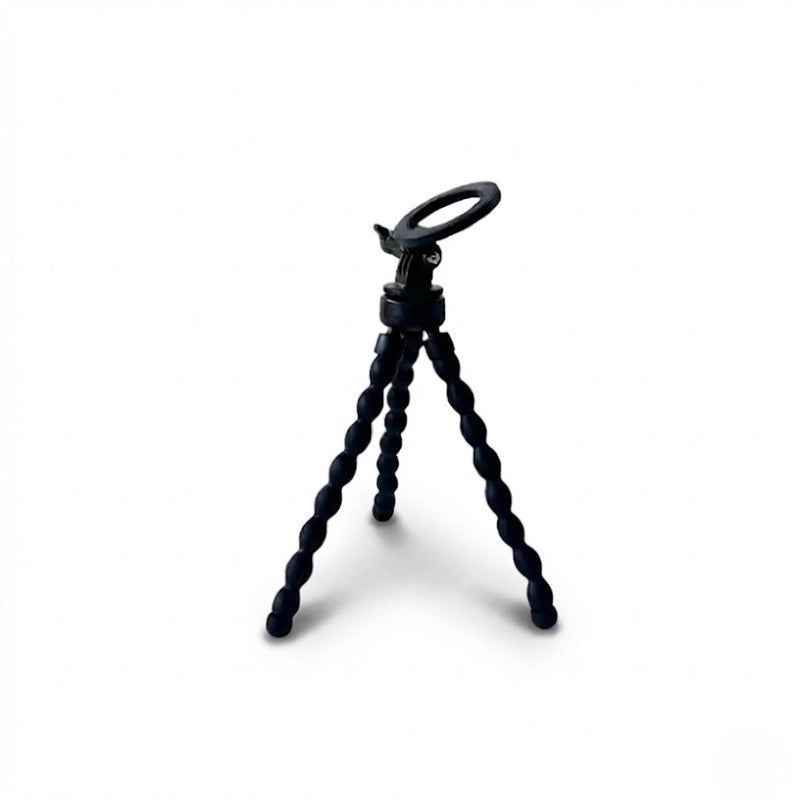 Trépied flexible magnétique sur fond blanc