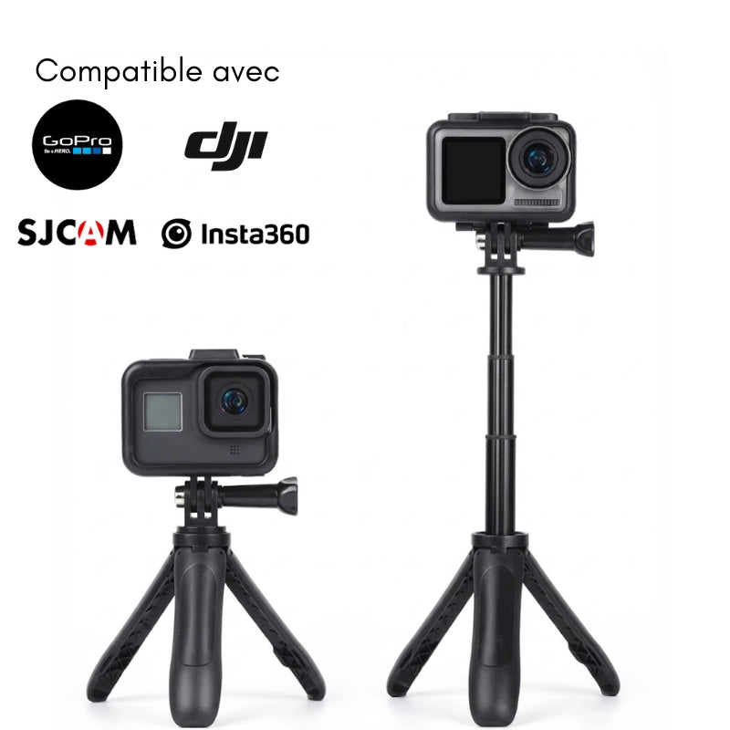 Compatibilités des cameras sur le trépied GoPro noir