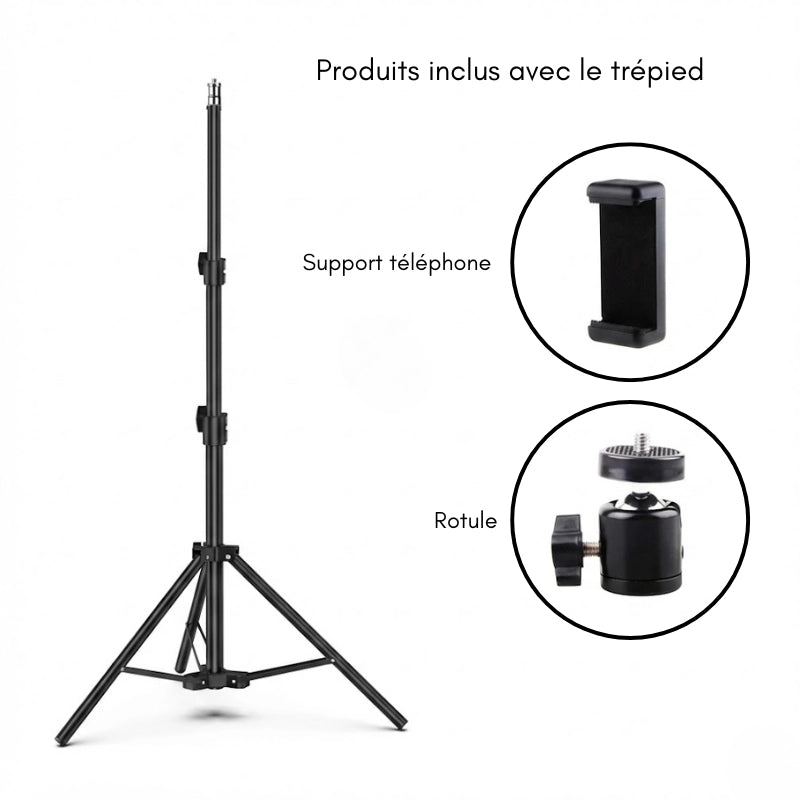 Produits inclus avec le trépied iPhone 160CM noir