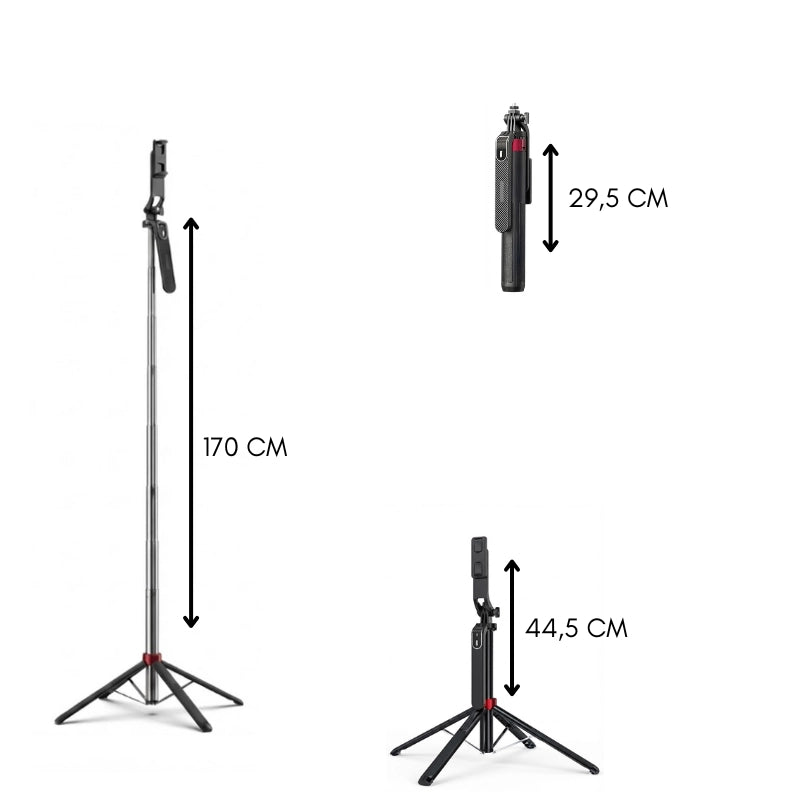 Dimensions du trépied iPhone 170 CM motif rouge