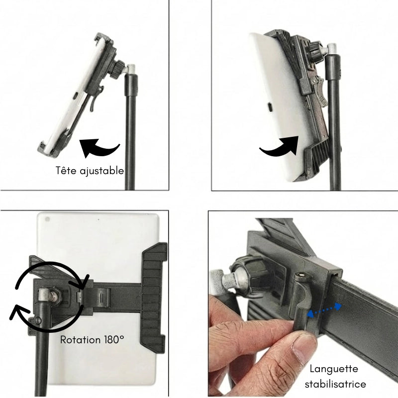 Informations d'utilisations du trépied iPad 136 CM noir
