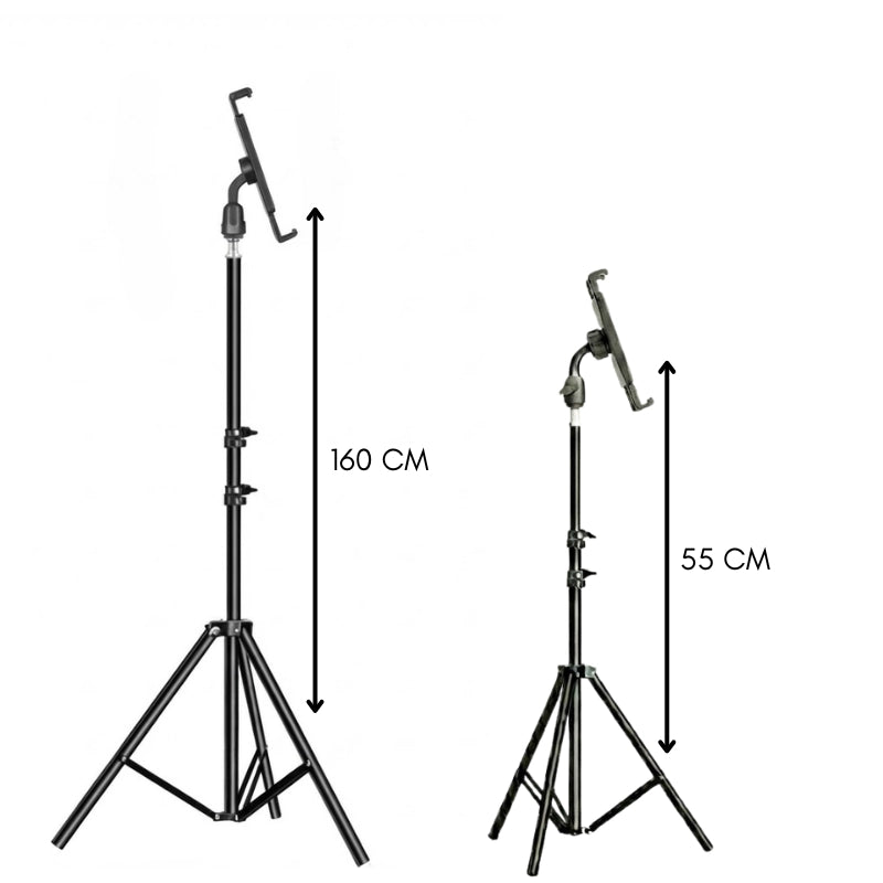 Dimensions du trépied iPad 160 CM noir 