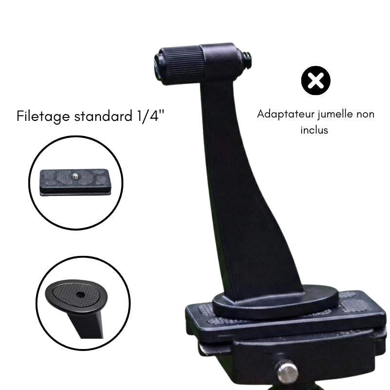 Détails du trépied jumelles 185 CM noir