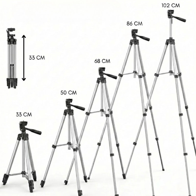 Dimensions du trépied jumelles argent