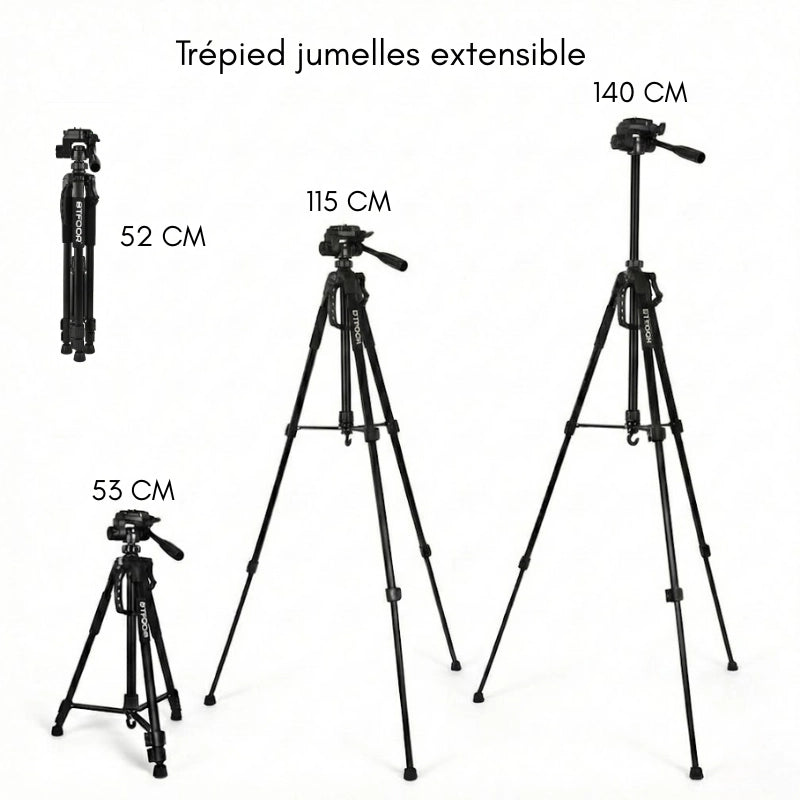 Dimensions du trépied jumelles grips en mousse