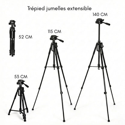 Dimensions du trépied jumelles grips en mousse