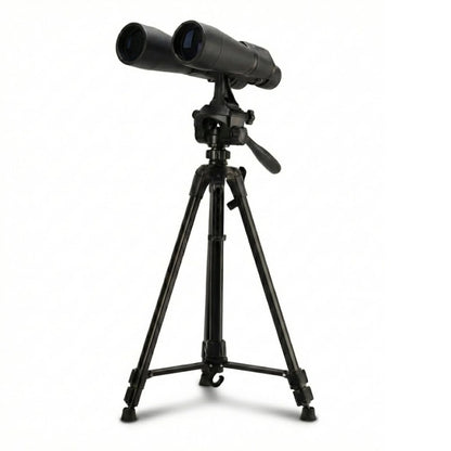 Jumelles clipsée sur le trépied noir