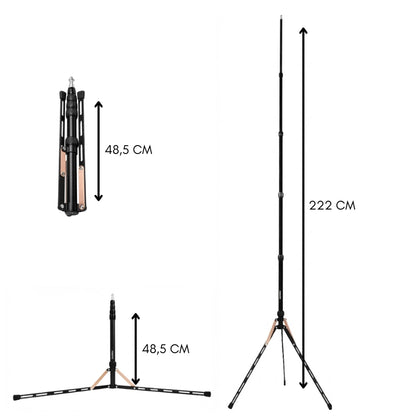 Dimensions du trépied lumière motifs beiges 