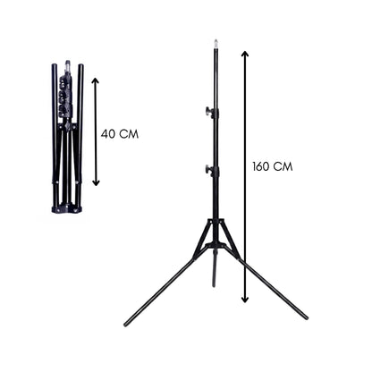 Dimensions du trépied lumière noir 