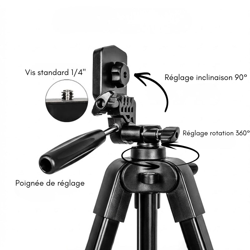 Informations sur le trépied téléphone 172 CM noir