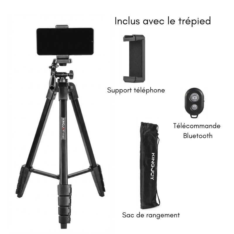 Produits inclus avec le trépied téléphone 172 CM noir