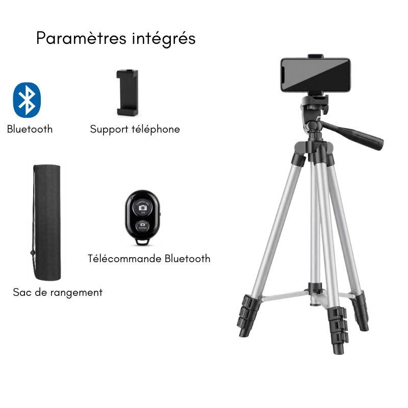 Avantages du trépied téléphone argent