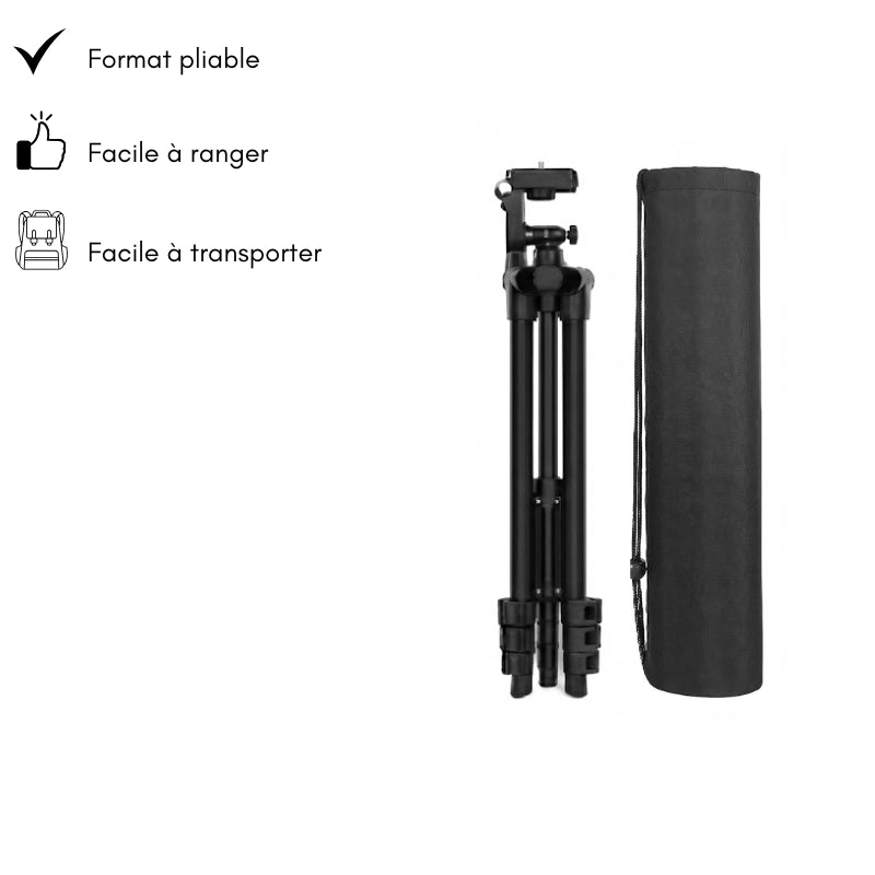 Avantages du trépied téléphone noir