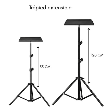 Dimensions du trépied vidéoprojecteur 120 cm avec support