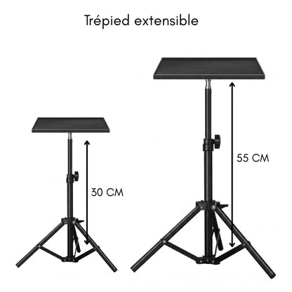 Dimensions du trépied vidéoprojecteur avec support